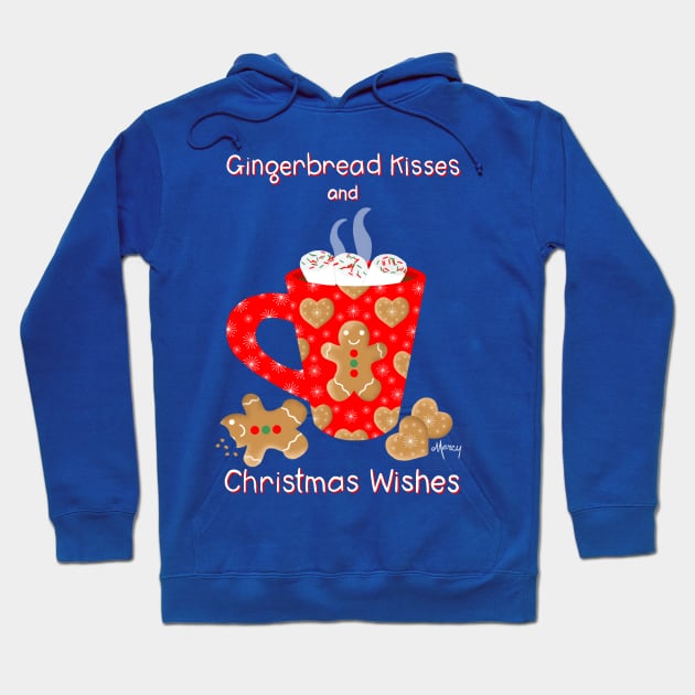 Hot Chocolate and Gingerbread Cookies on Ice Blue Hoodie by MarcyBrennanArt